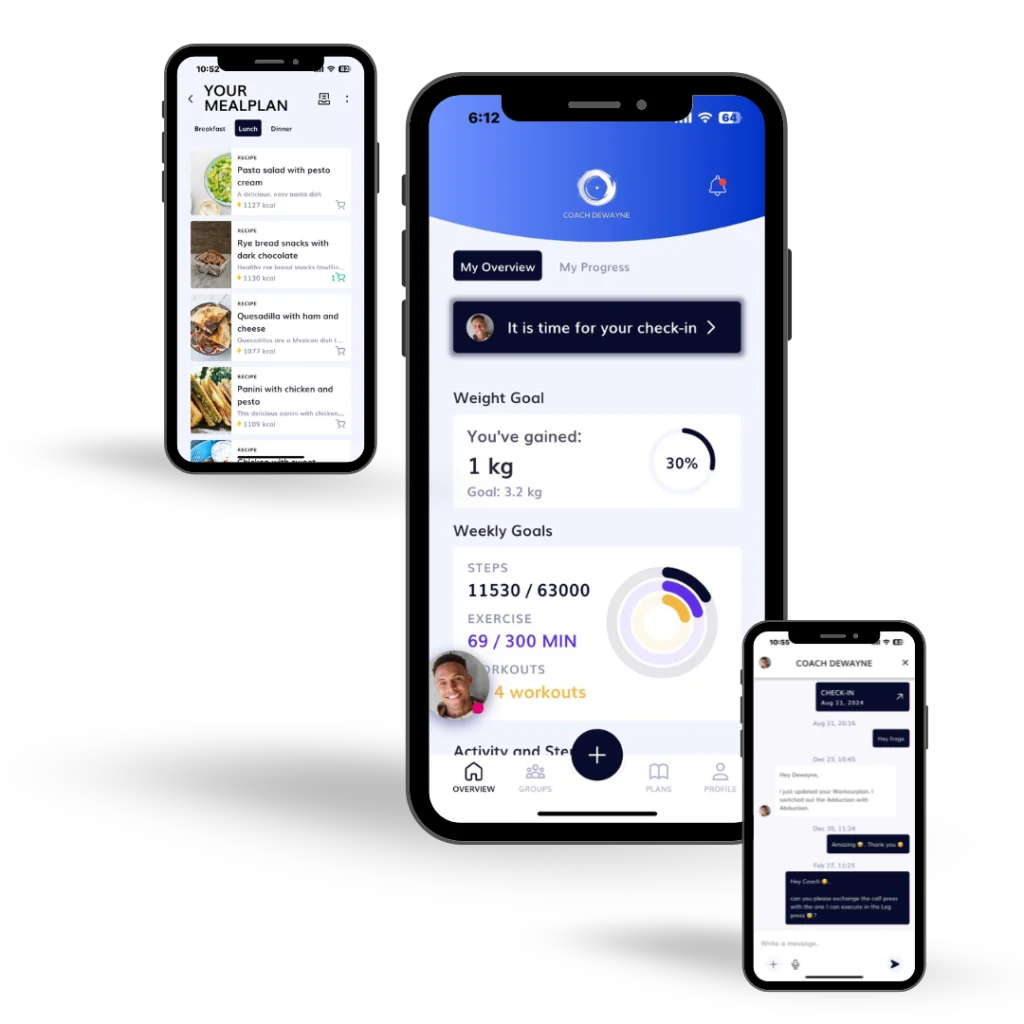 Nutrition plans Coaching 1 on 1 Customized fitness